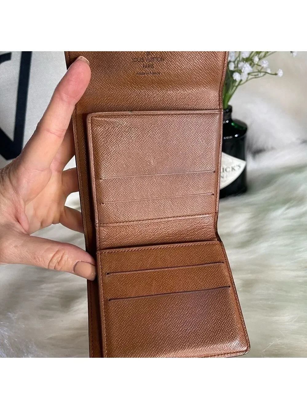 Louis Vuitton Monogram Portefeuille Elise Trifold Wallet Vintage France Compact